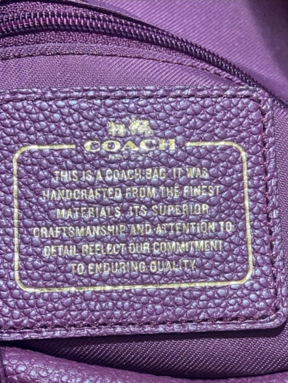 Coach Edie Shoulder Bag Floral Pebbled Leather Purple Multi - Picture 7 of 9